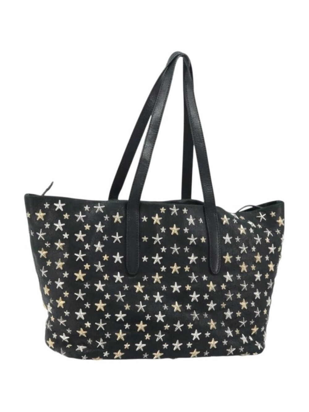 Jimmy Choo Tote Bag Leather Black Gold